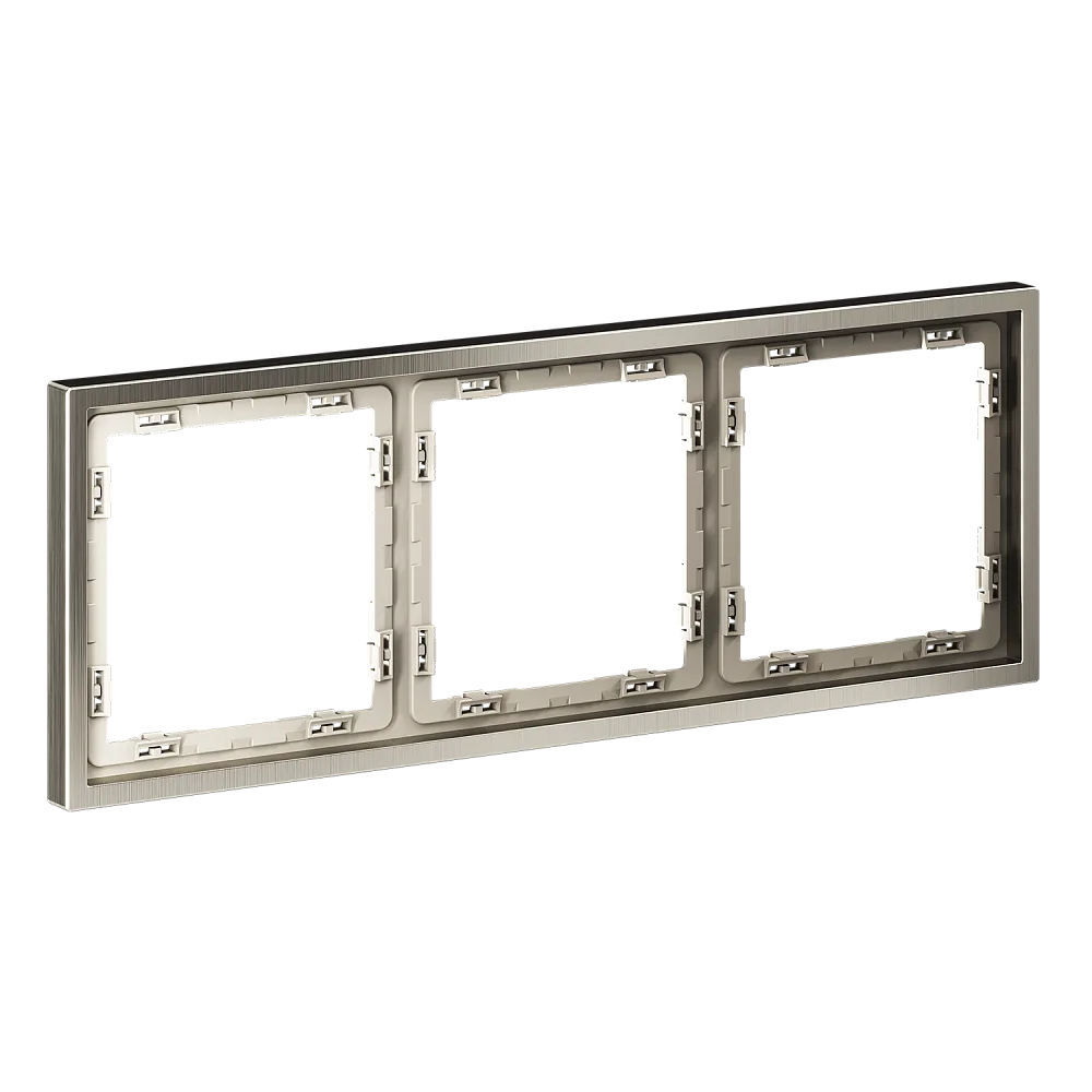 Рамка металлическая на 3 поста, S70 Metal (никель)