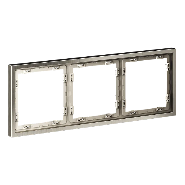 Рамка металлическая на 3 поста, S70 Metal (никель)