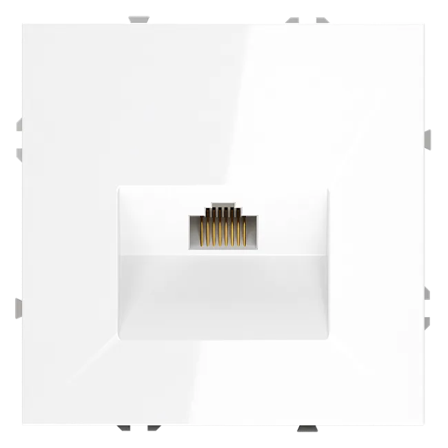 Розетка компьютерная встраиваемая VOLTUM S70 RJ45 кат.6, (белый глянцевый)