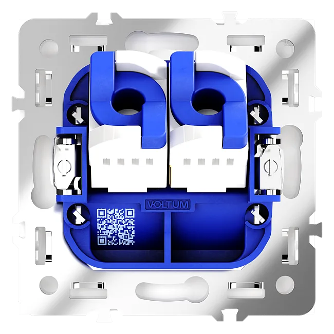 Розетка компьютерная встраиваемая VOLTUM S70 двойная RJ45+RJ45 кат.6, (белый глянцевый)