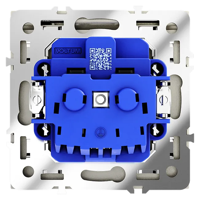 Розетка встраиваемая VOLTUM S70 с заземлением, защитными шторками и крышкой 16А, (шелк)