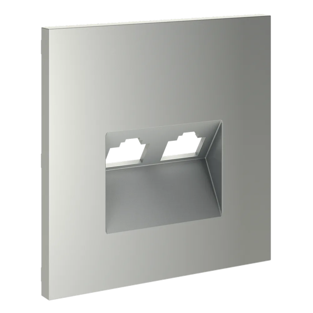 Накладка для розетки компьютерной двойной RJ45+RJ45 кат.6, S70 (сталь)
