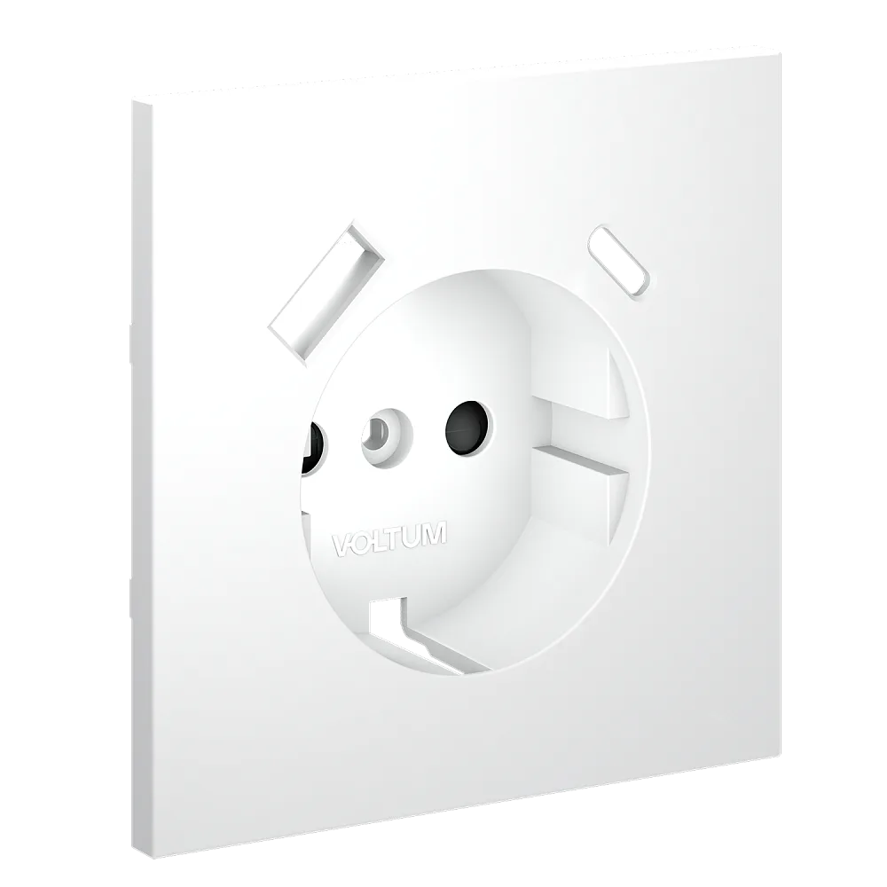 Накладка для розетки с заземлением и защитными шторками, с USB A+C, S70 (белый матовый)
