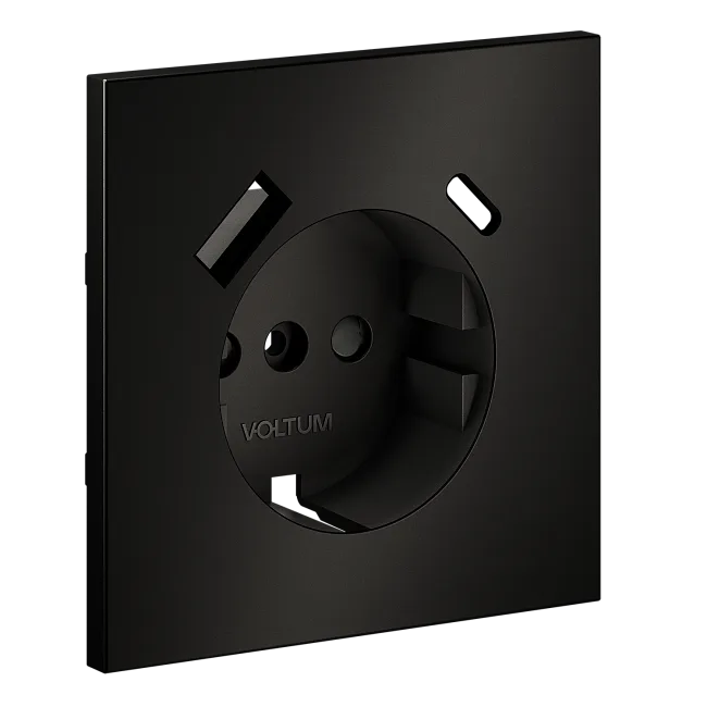 Накладка для розетки с заземлением и защитными шторками, с USB A+C, S70 Metal (антрацит)