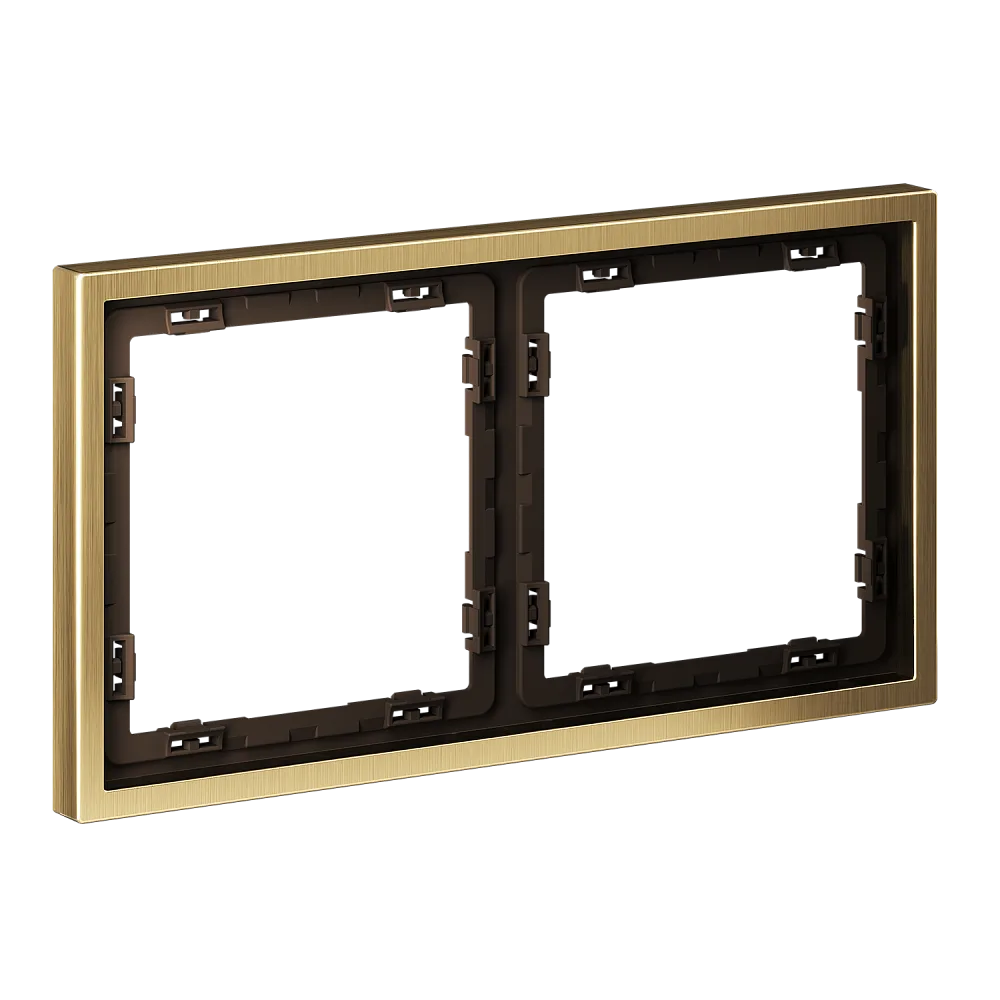 Рамка металлическая на 2 поста, S70 Metal (латунь)