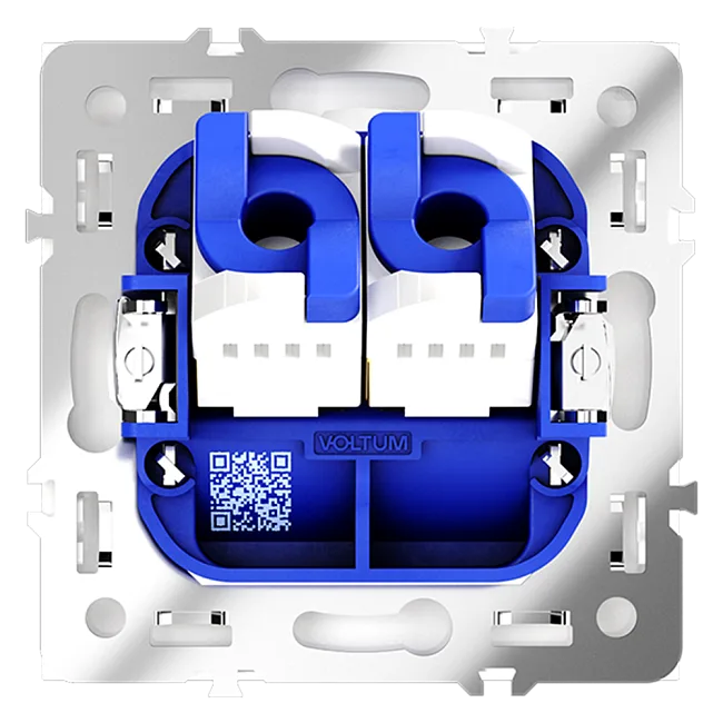 Розетка компьютерная встраиваемая VOLTUM S70 двойная RJ45+RJ45 кат.6, (белый матовый)