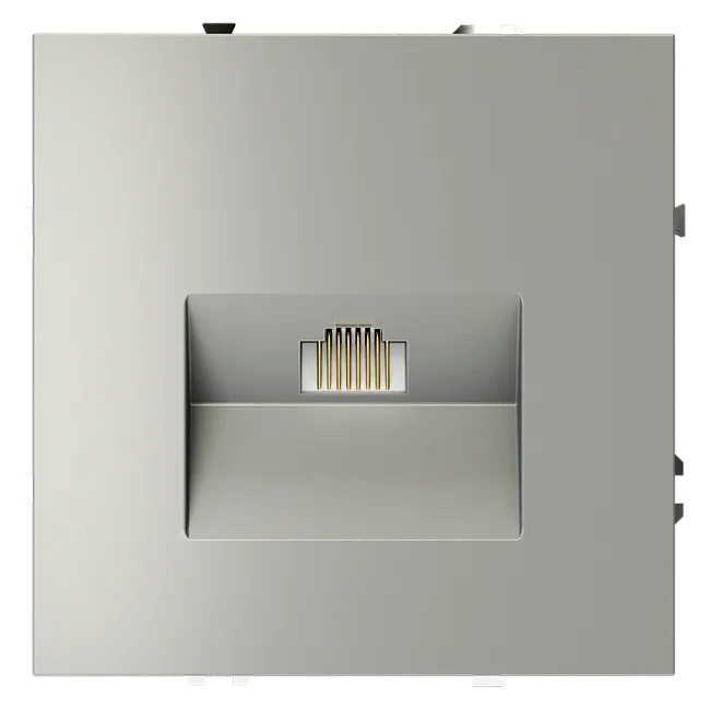 Розетка компьютерная встраиваемая VOLTUM S70 RJ45 кат.6, (сталь)