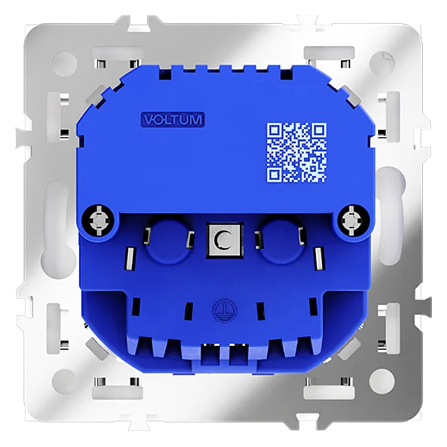Розетка встраиваемая VOLTUM S70 с заземлением и защитными шторками, 16А, с USB, A+A, (белый матовый)