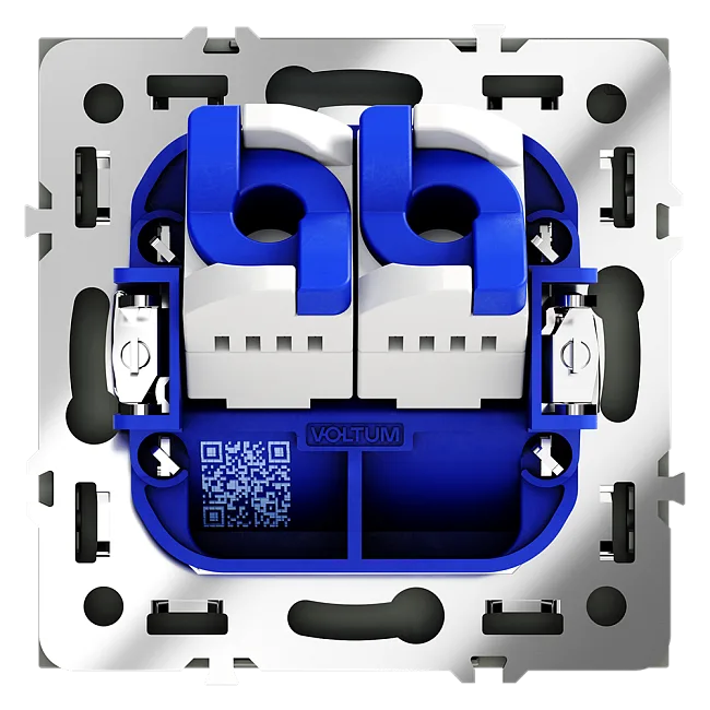 Розетка компьютерная встраиваемая VOLTUM S70 двойная RJ45+RJ45 кат.6, (черный матовый)