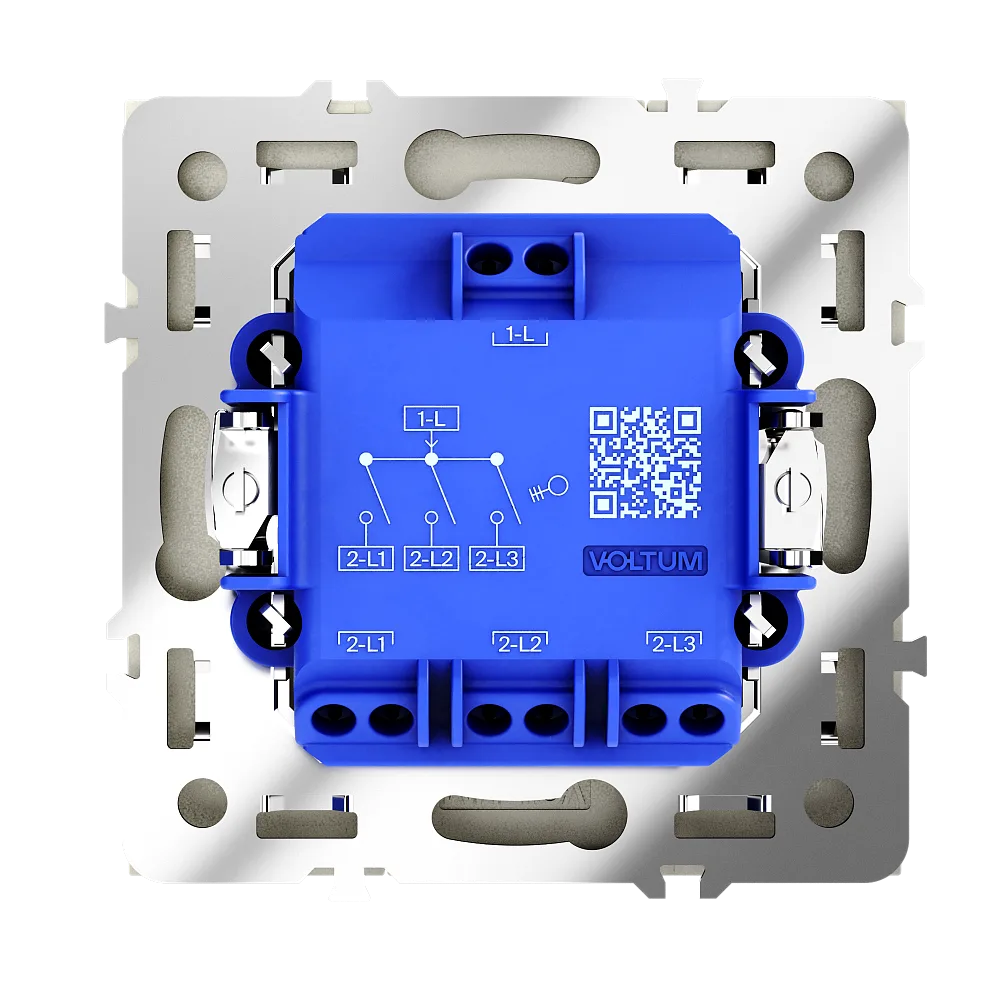 Выключатель встраиваемый VOLTUM S70 трехклавишный 10А, (шелк)