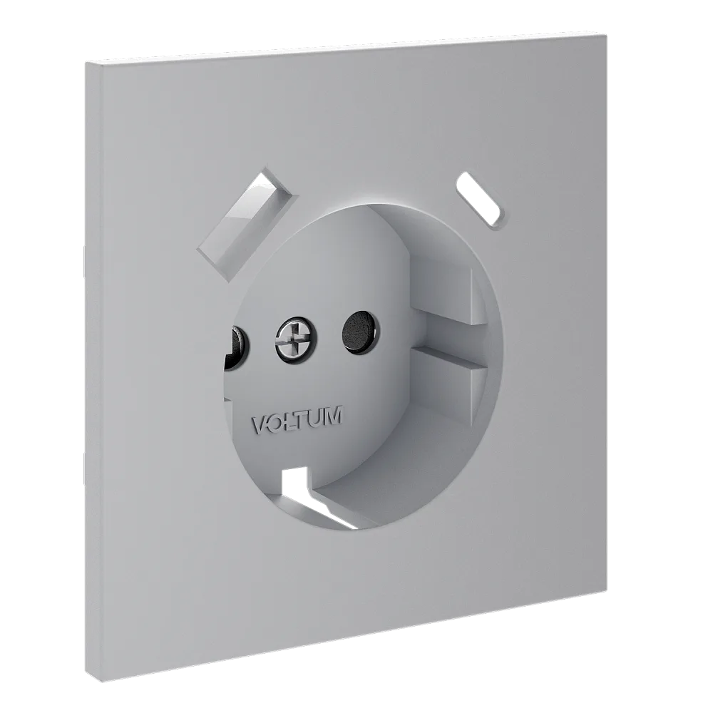 Накладка для розетки с заземлением и защитными шторками, с USB A+C, S70 (серый)
