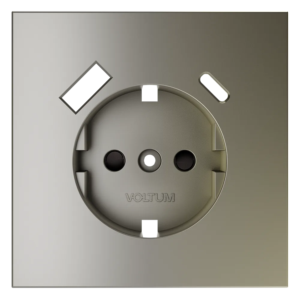 Накладка для розетки с заземлением и защитными шторками, с USB A+C, S70 (шелк)