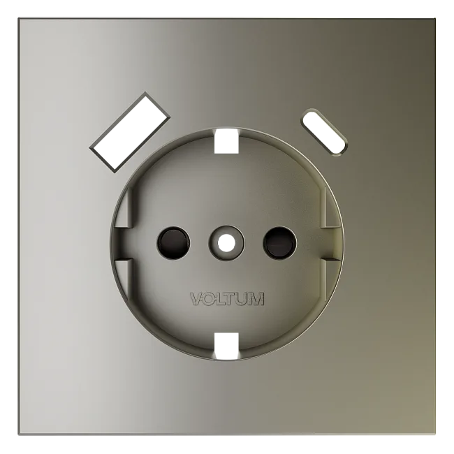 Накладка для розетки с заземлением и защитными шторками, с USB A+C, S70 (шелк)