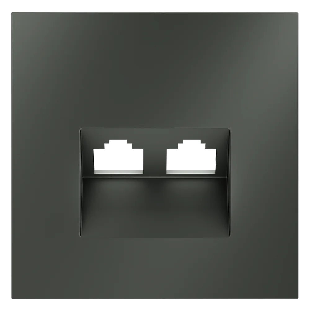 Накладка для розетки компьютерной двойной RJ45+RJ45 кат.6, S70 (титан)