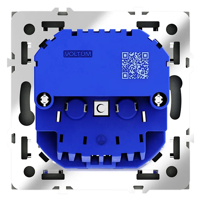 Розетка встраиваемая VOLTUM S70 с заземлением и защитными шторками, 16А, с USB, A+A, (титан)