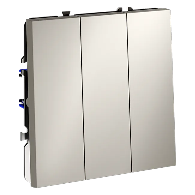 Выключатель встраиваемый VOLTUM S70 трехклавишный 10А, (кашемир)