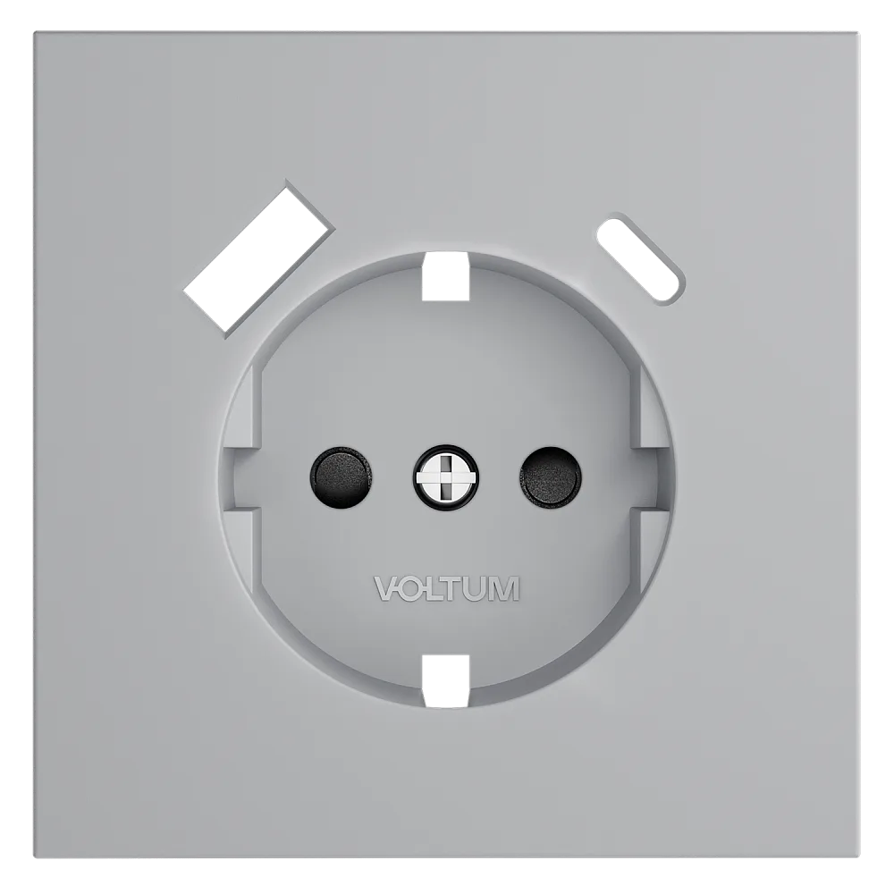 Накладка для розетки с заземлением и защитными шторками, с USB A+C, S70 (серый)