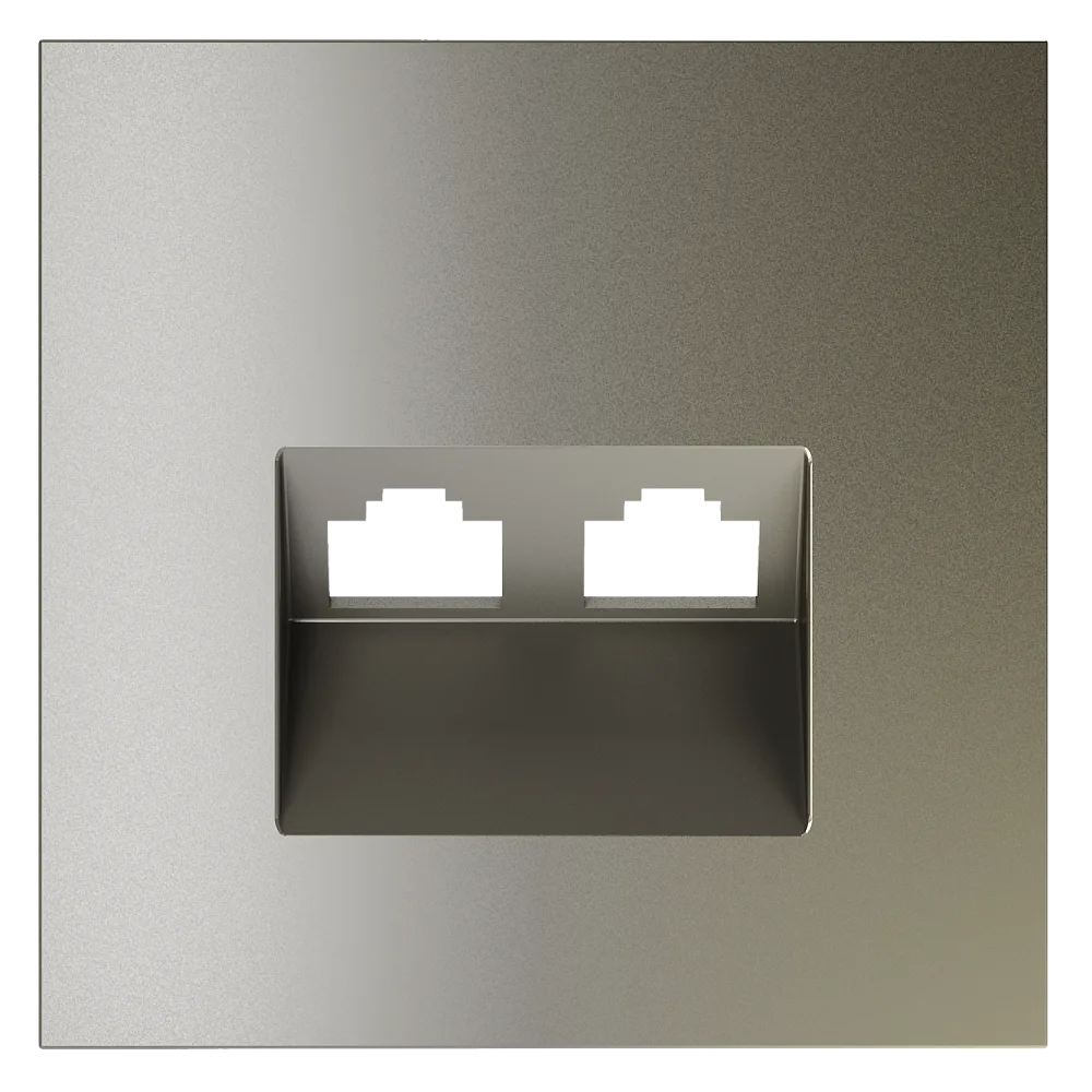 Накладка для розетки компьютерной двойной RJ45+RJ45 кат.6, S70 (шелк)