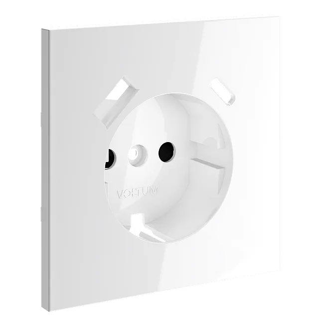 Накладка для розетки с заземлением и защитными шторками, с USB A+C, S70 (белый глянцевый)