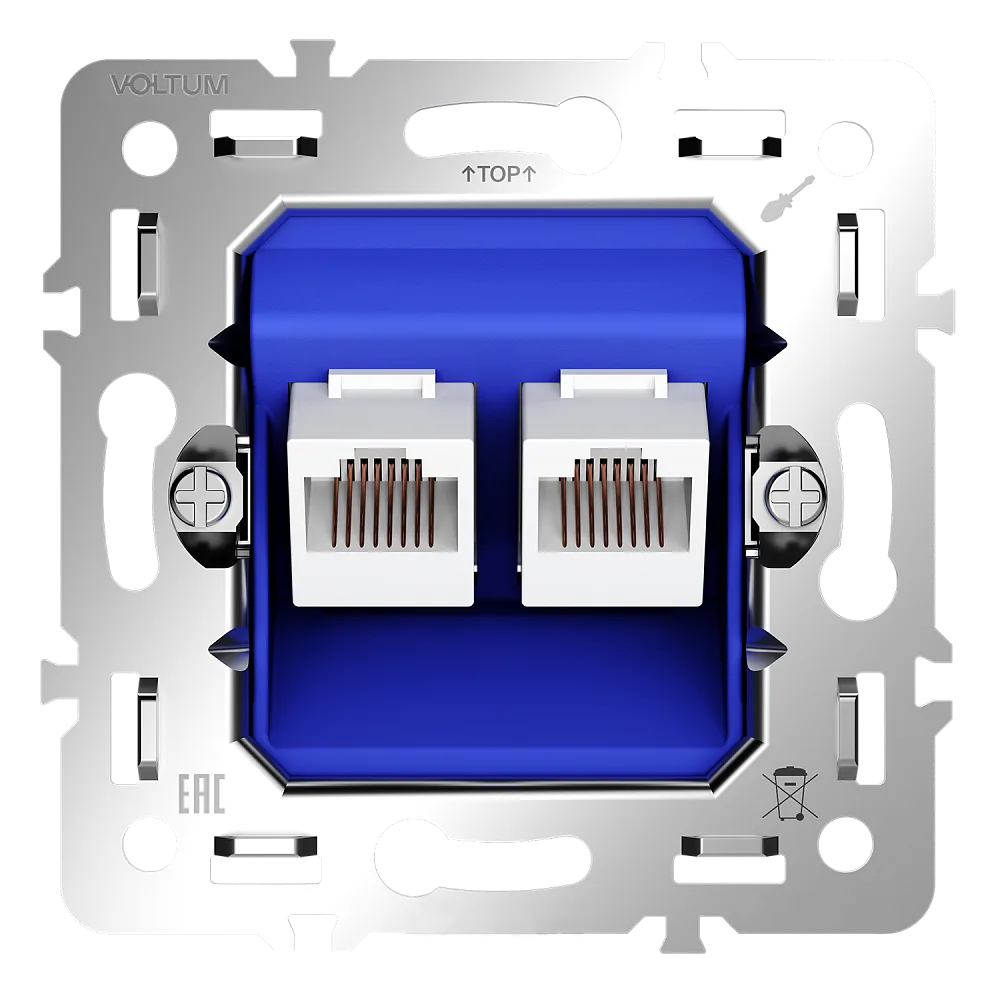 Механизм розетки компьютерной двойной RJ45+RJ45 кат.6, S70