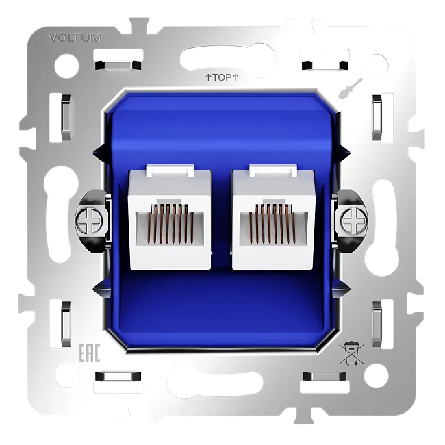 Механизм розетки компьютерной двойной RJ45+RJ45 кат.6, S70