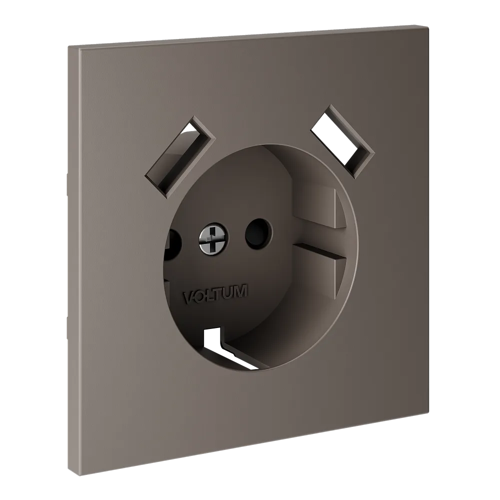 Накладка для розетки с заземлением и защитными шторками, с USB A+A, S70 (капучино)
