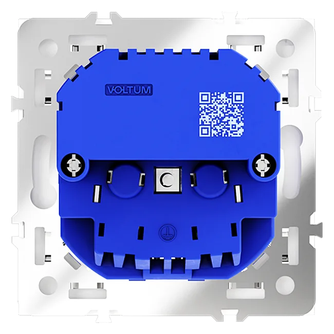Розетка встраиваемая VOLTUM S70 с заземлением и защитными шторками, 16А, с USB, A+С, (белый матовый)