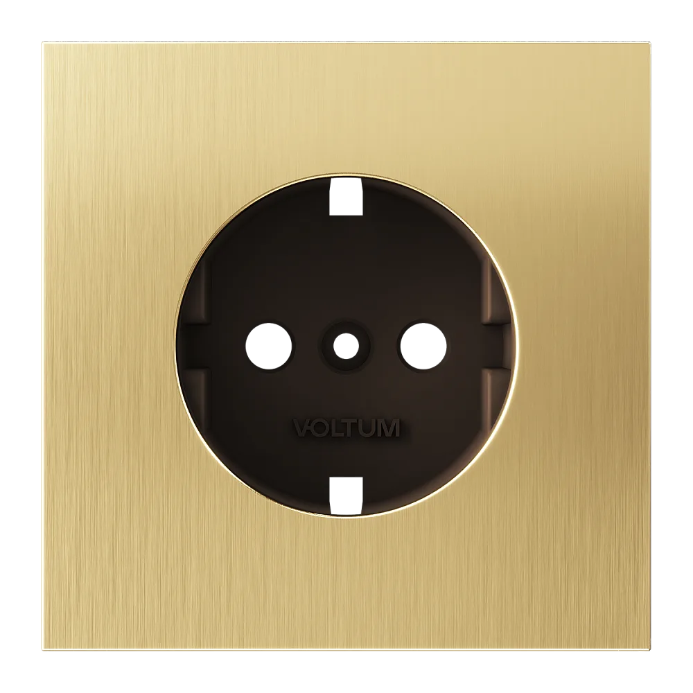 Накладка для розетки с заземлением, S70 Metal (латунь)