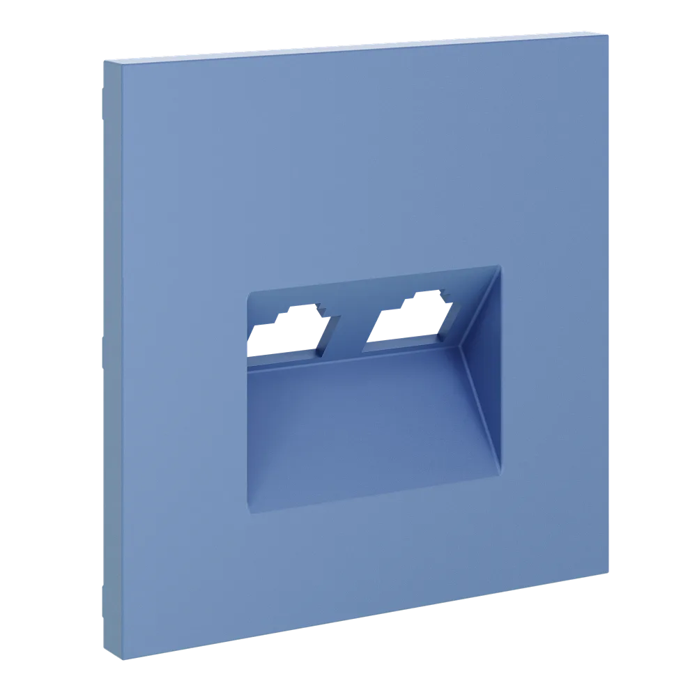 Накладка для розетки компьютерной двойной RJ45+RJ45 кат.6, S70 (деним)