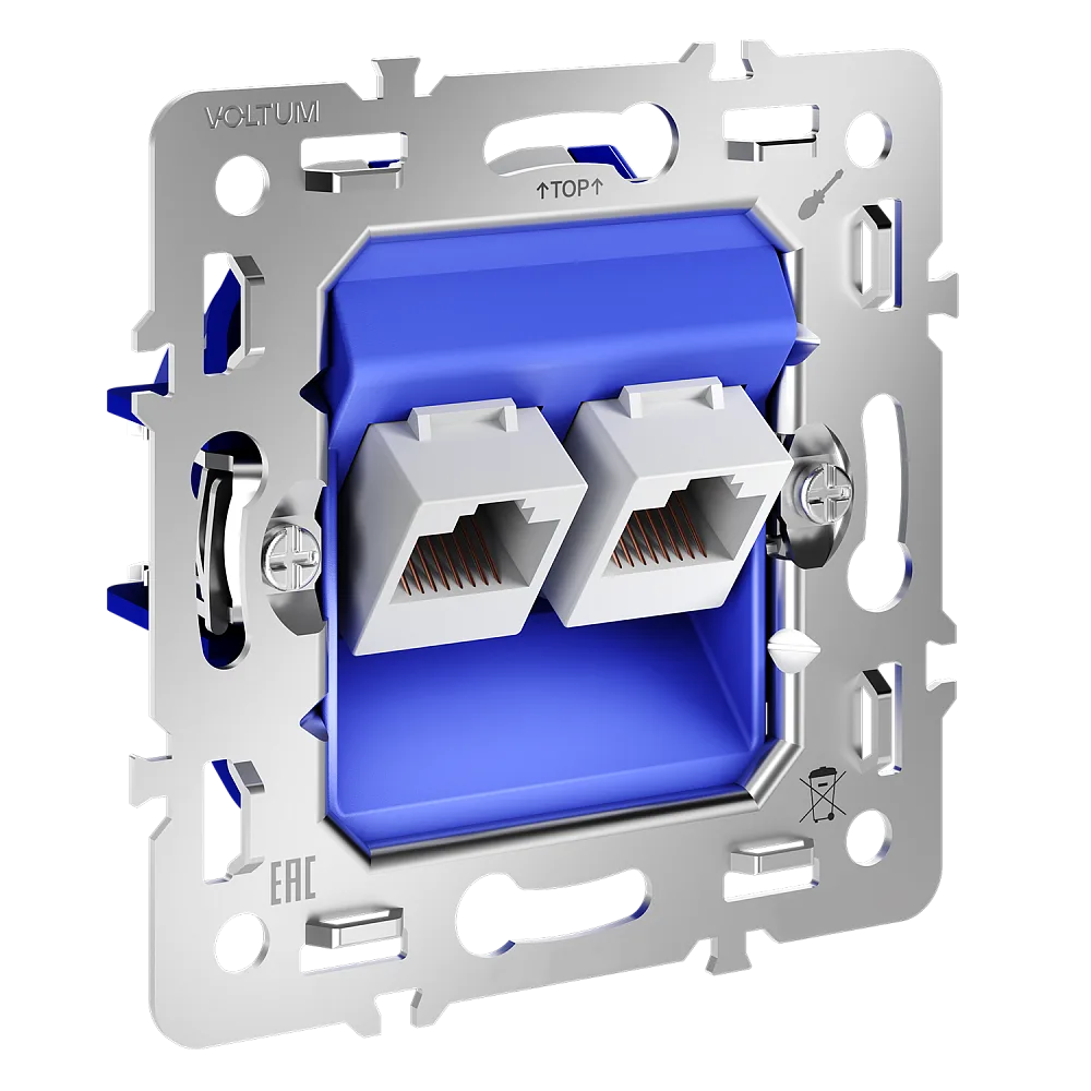 Механизм розетки компьютерной двойной RJ45+RJ45 кат.6, S70