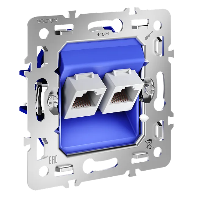 Механизм розетки компьютерной двойной RJ45+RJ45 кат.6, S70
