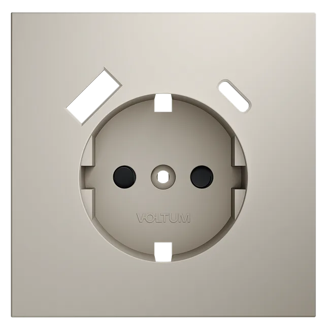 Накладка для розетки с заземлением и защитными шторками, с USB A+C, S70 (кашемир)