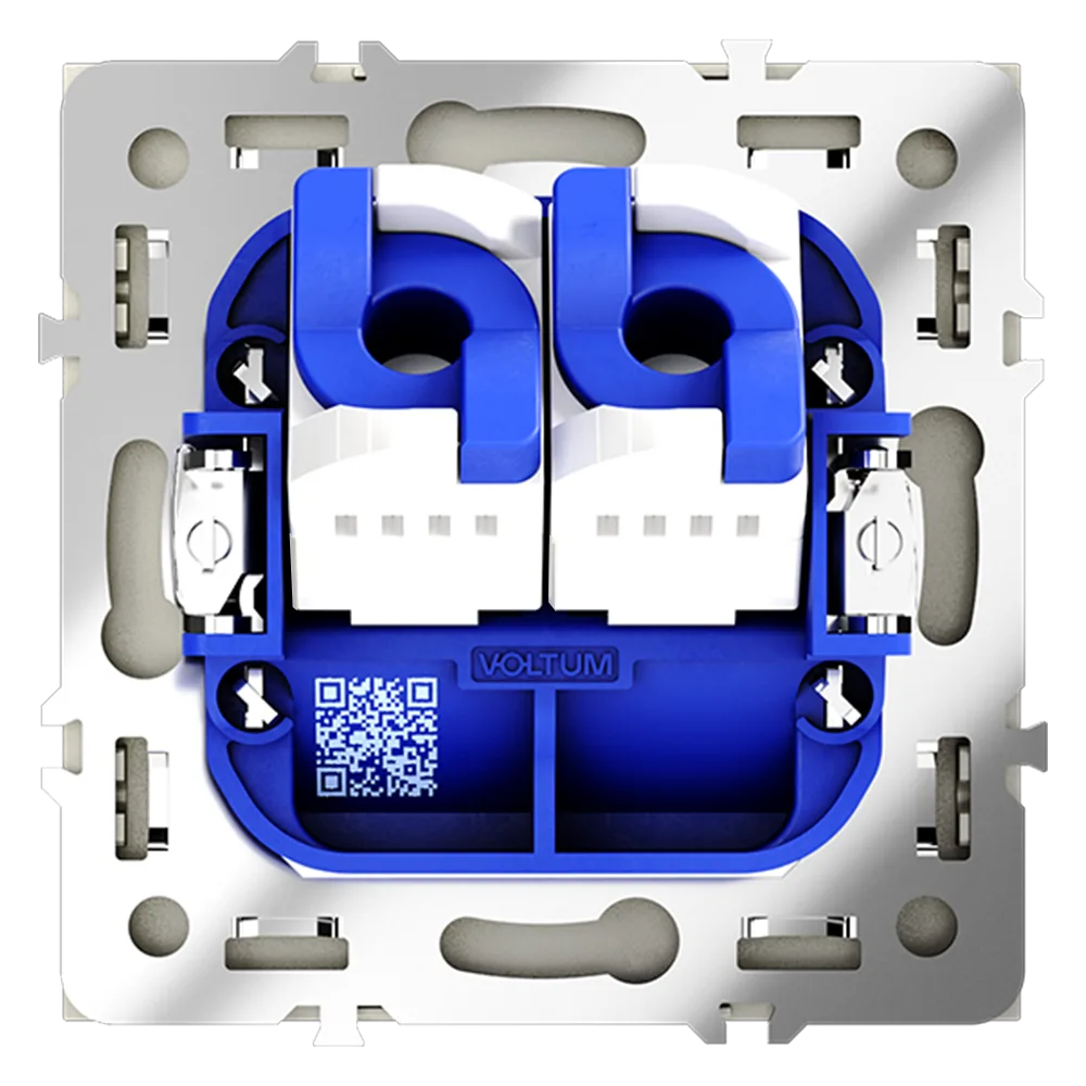 Розетка компьютерная встраиваемая VOLTUM S70 двойная RJ45+RJ45 кат.6, (сталь)
