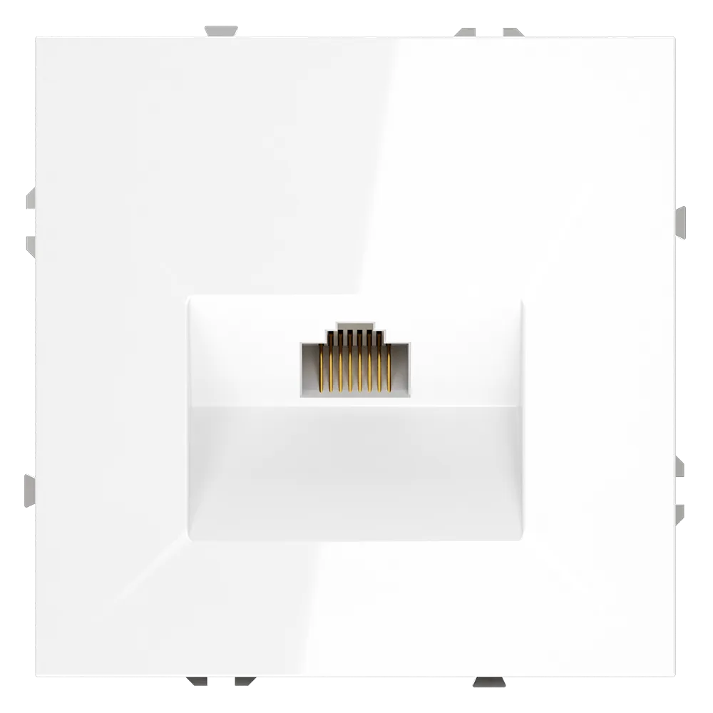 Розетка компьютерная встраиваемая VOLTUM S70 RJ45 кат.6, (белый глянцевый)