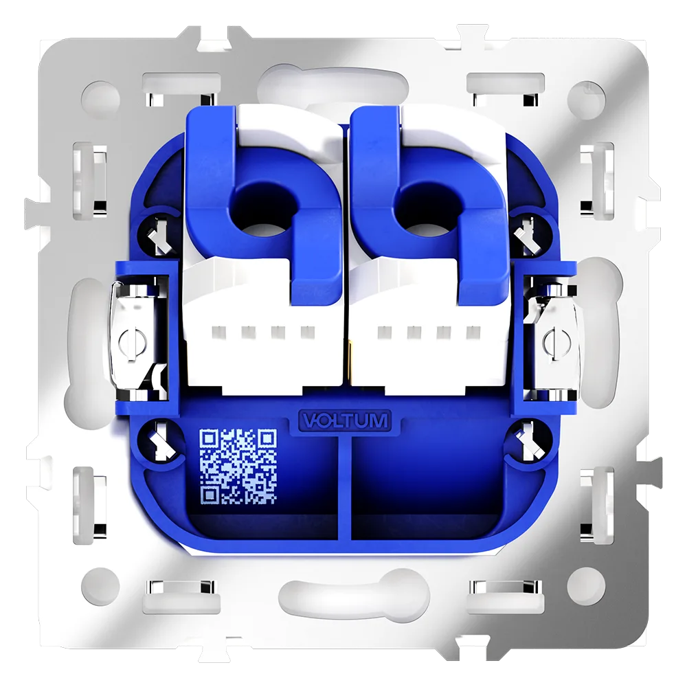 Розетка компьютерная встраиваемая VOLTUM S70 двойная RJ45+RJ45 кат.6, (белый глянцевый)