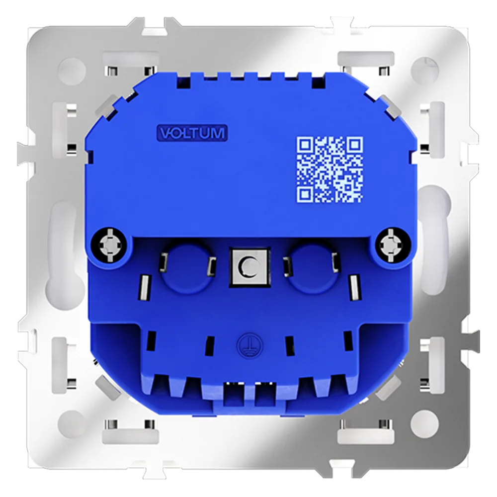 Розетка встраиваемая VOLTUM S70 с заземлением и защитными шторками, 16А, с USB, A+A, (белый матовый)