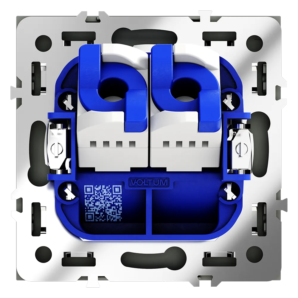 Розетка компьютерная встраиваемая VOLTUM S70 двойная RJ45+RJ45 кат.6, (черный матовый)
