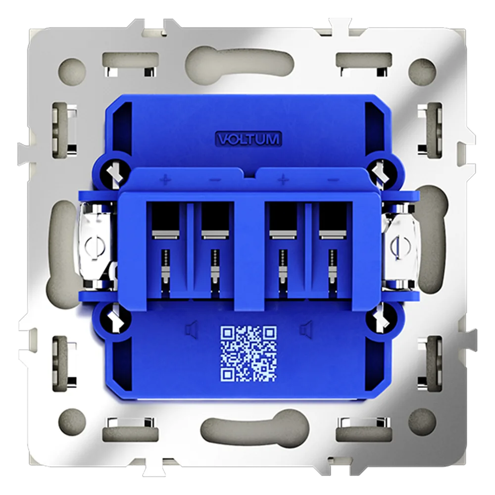 Розетка акустическая встраиваемая VOLTUM S70 4-местная, (сталь)