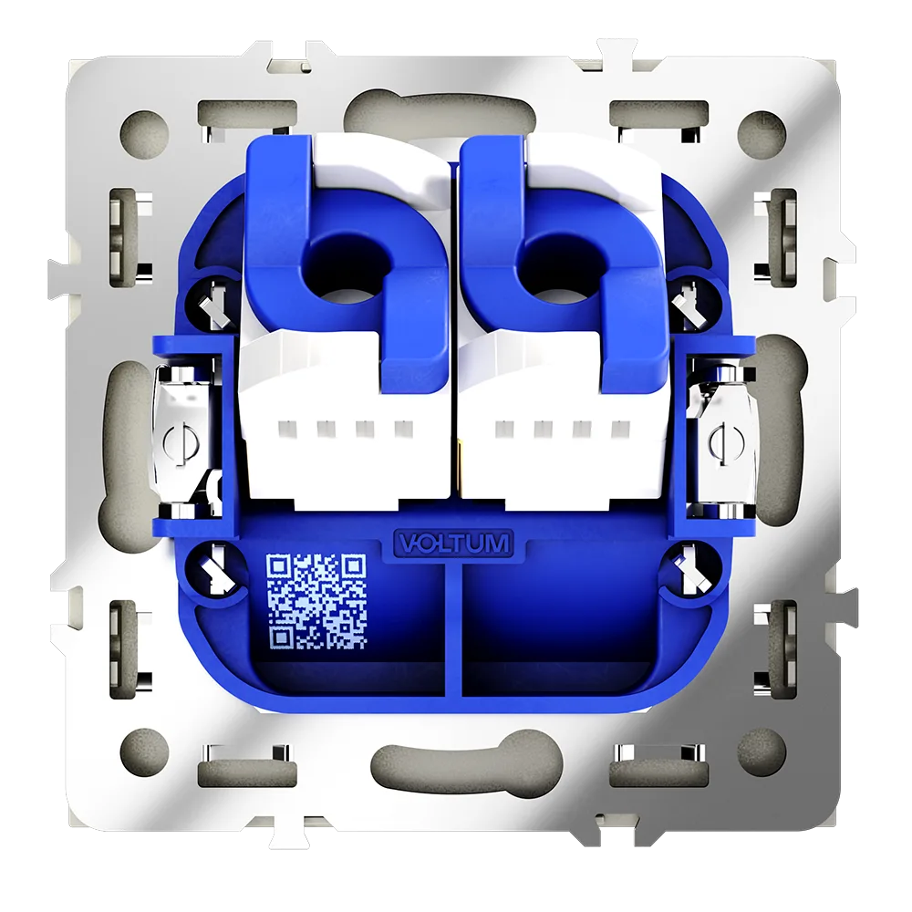 Розетка компьютерная встраиваемая VOLTUM S70 двойная RJ45+RJ45 кат.6, (шелк)