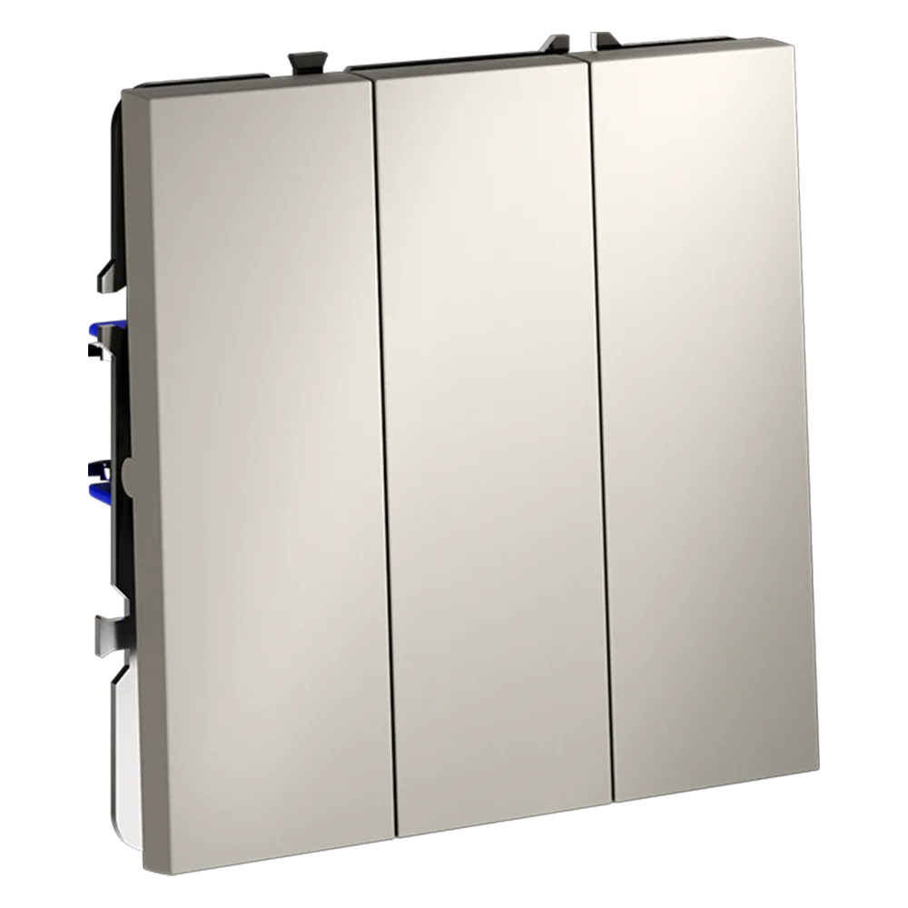 Выключатель встраиваемый VOLTUM S70 трехклавишный 10А, (кашемир)