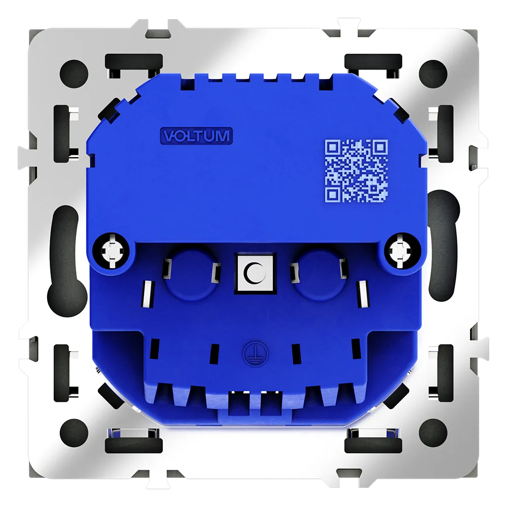 Розетка встраиваемая VOLTUM S70 с заземлением и защитными шторками, 16А, с USB, A+С, (черный матовый