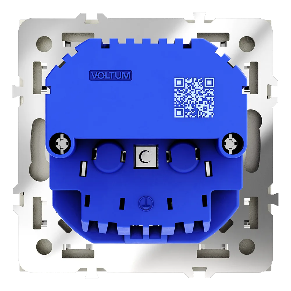 Розетка встраиваемая VOLTUM S70 с заземлением и защитными шторками, 16А, с USB, A+A, (шелк)